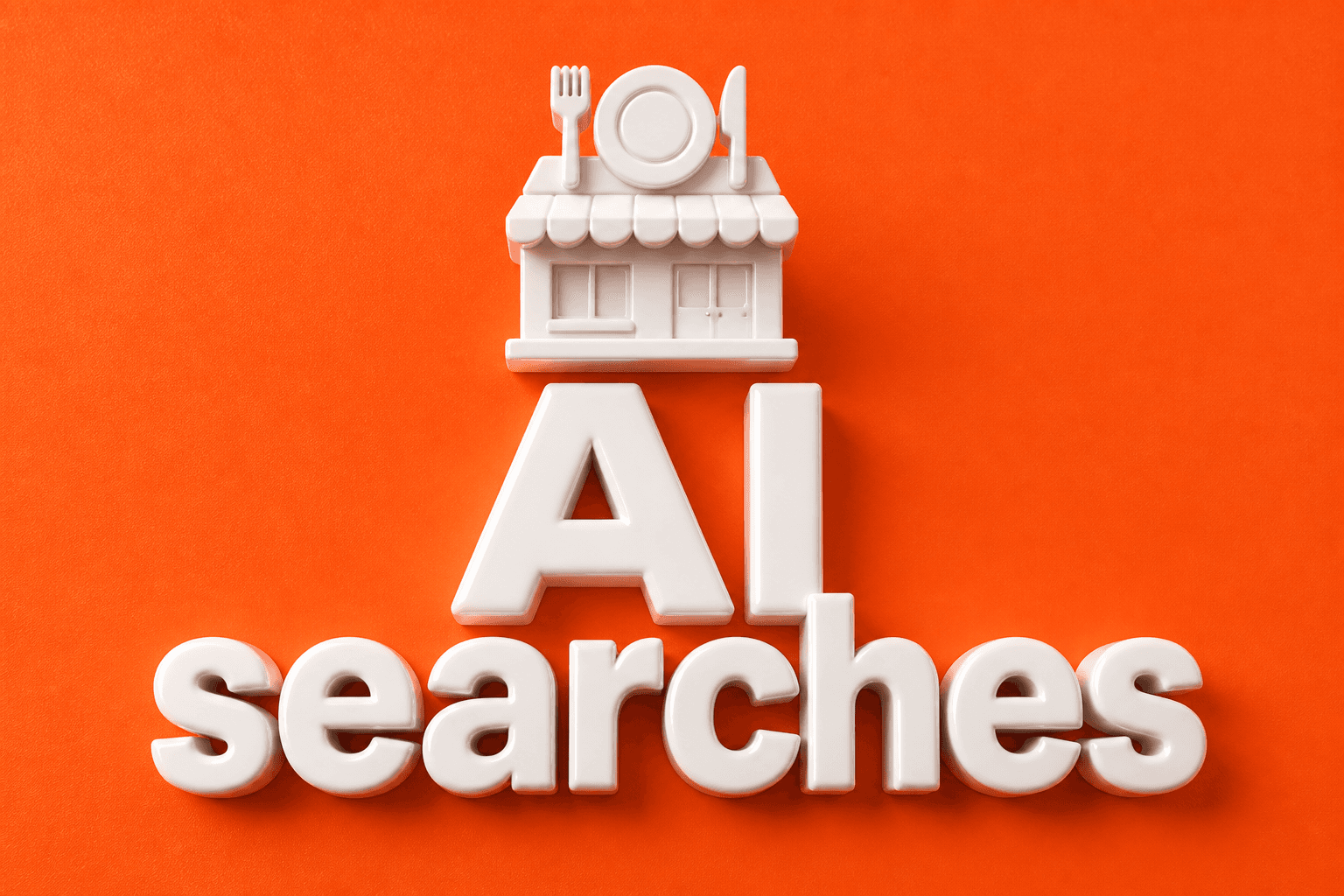 3D type reading AI searches on an orange field