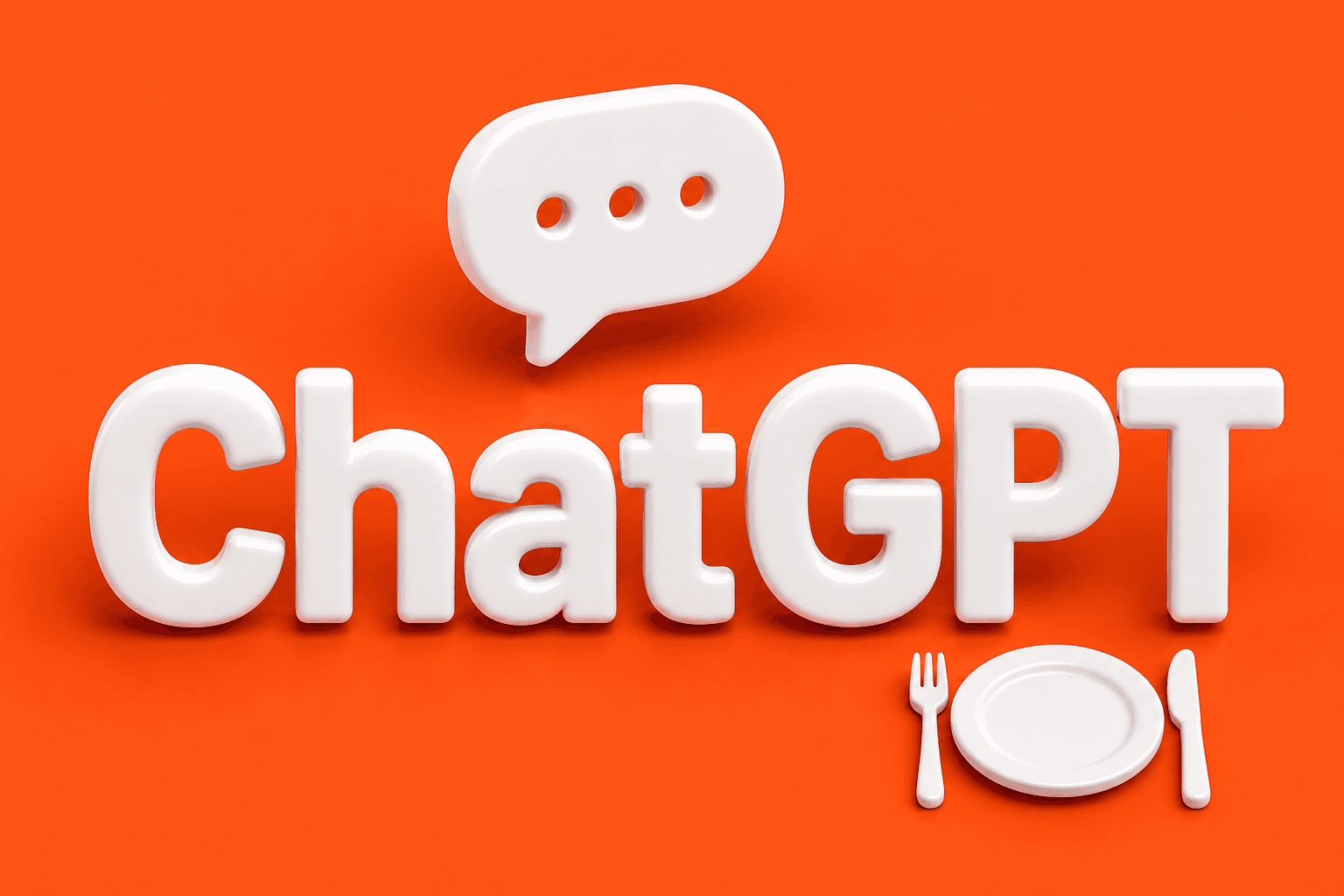 3D type reading ChatGPT on an orange field
