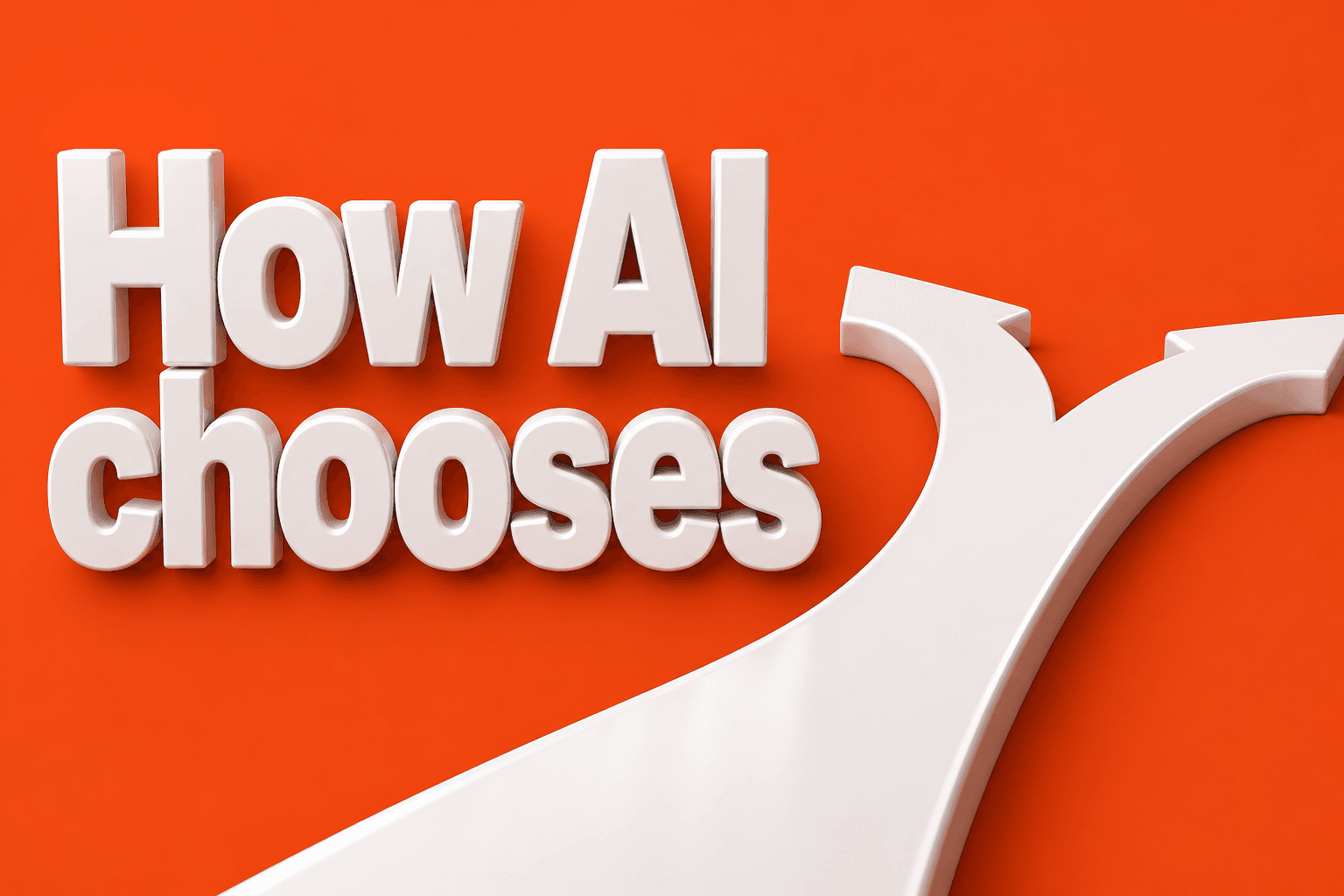 3D type reading How AI chooses on an orange field