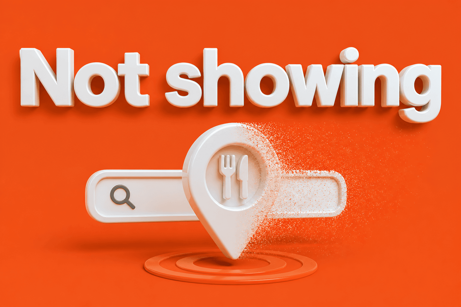 3D type reading Not showing on an orange field
